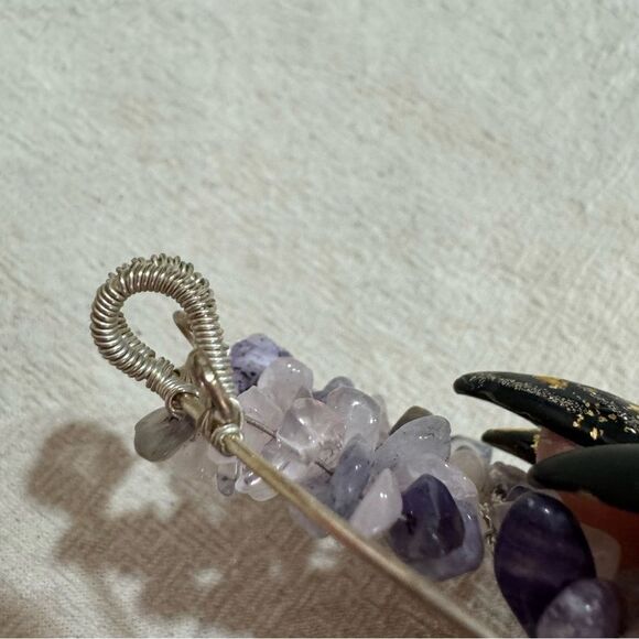 Handcrafted Amethyst and Rose Quartz Tree of Life Pendant - Picture 4 of 4